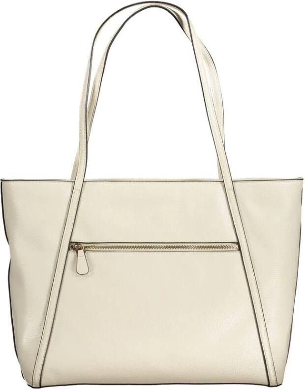 Guess Beige Schoudertas Levia Contrast Details Rits Sluiting Beige Dames