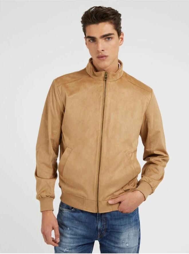 Guess Beige Regular Fit Donsjas met Metalen Logo Beige Heren