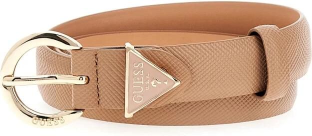 Guess Beige Saffiano Eco-leren Riem met Verstelbare Gesp Beige Dames