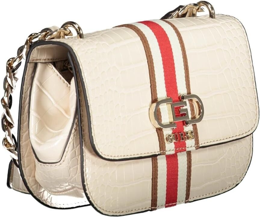 Guess Polyethyleen Handtas met Kettingriem Beige Dames