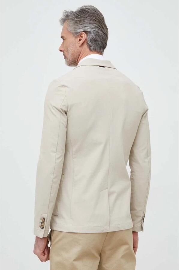 Guess Beige Shawl Neck Button Jas Brown Heren - Foto 3