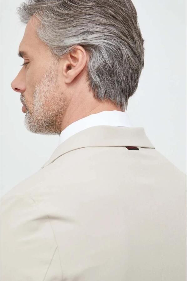 Guess Beige Shawl Neck Button Jas Brown Heren - Foto 2