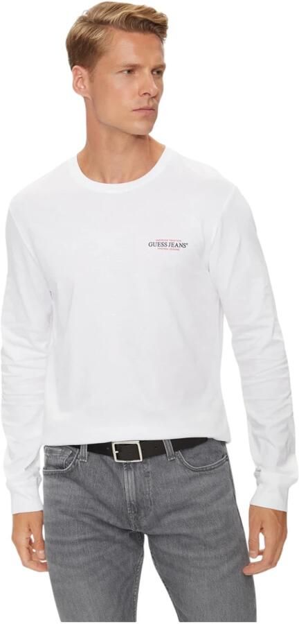 Guess Biologisch katoen Heren Regular Fit T-shirt White Heren - Foto 4
