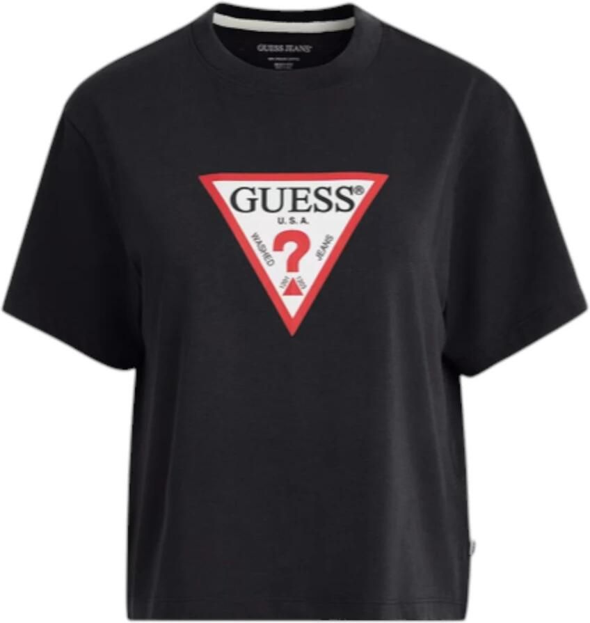 Guess Biologisch Katoenen Boxy T-shirt Black Dames - Foto 6