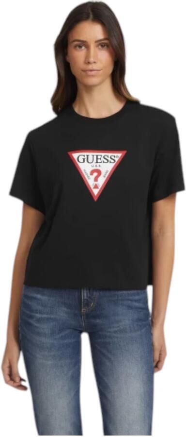 Guess Biologisch Katoenen Boxy T-shirt Black Dames - Foto 4