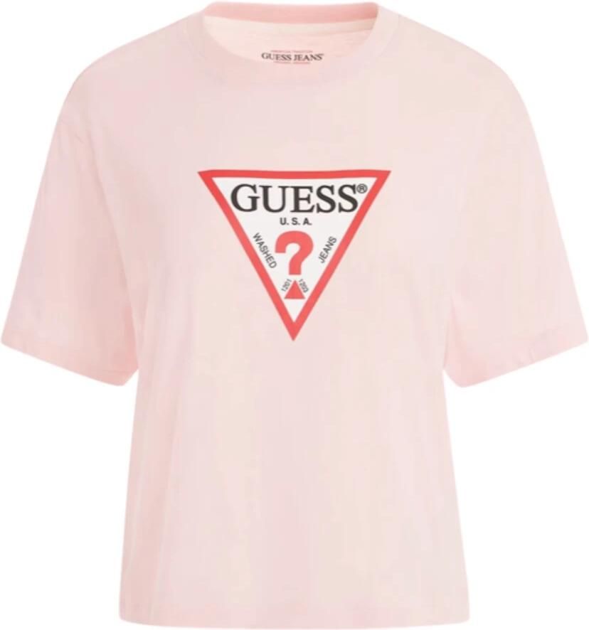 Guess Biologisch Katoenen Boxy Tee Pink Dames - Foto 5