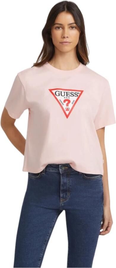 Guess Biologisch Katoenen Boxy Tee Pink Dames - Foto 3