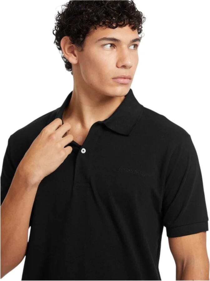 Guess Biologisch katoenen poloshirt Black Heren