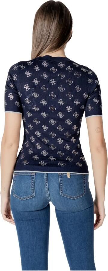 Guess Blauw Bedrukt Ronde Hals T-Shirt Blue Dames