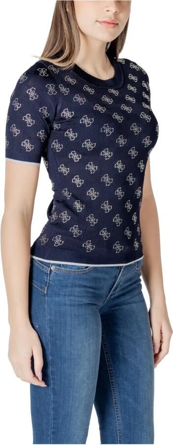 Guess Blauw Bedrukt Ronde Hals T-Shirt Blue Dames - Foto 2