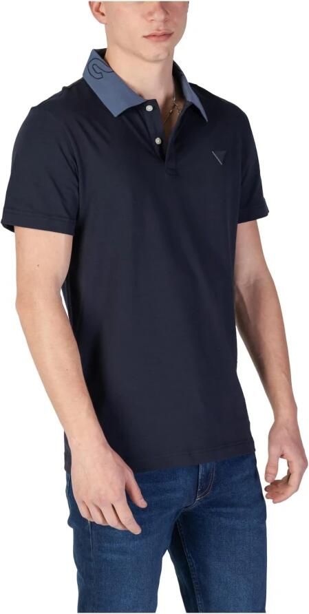 Guess Blauw Poloshirt met Knoopsluiting Blue Heren