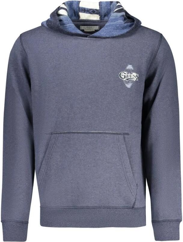 Guess Blauwe Katoenen Hoodie voor Mannen Blue Heren