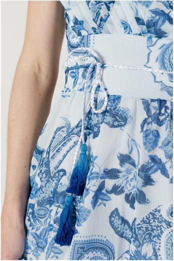 Guess Blauwe Lange Jurk Vrouwen Lente Zomer Collectie Blue Dames