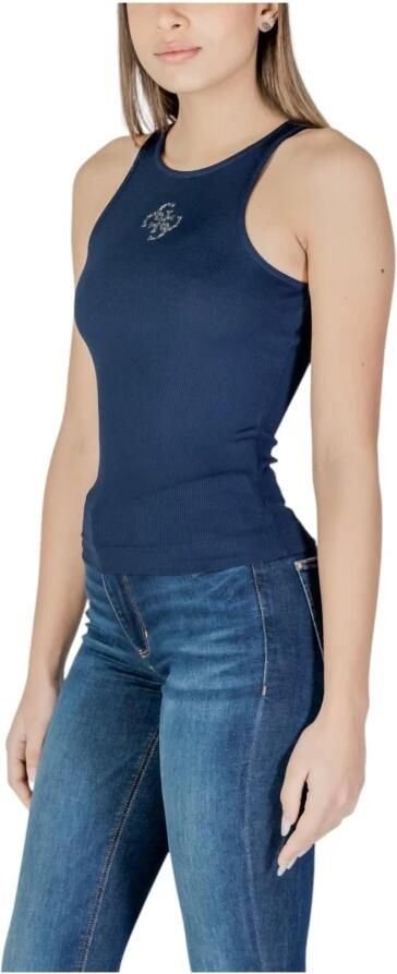 Guess Blauwe Mouwloze Ronde Hals Top Blue Dames - Foto 2