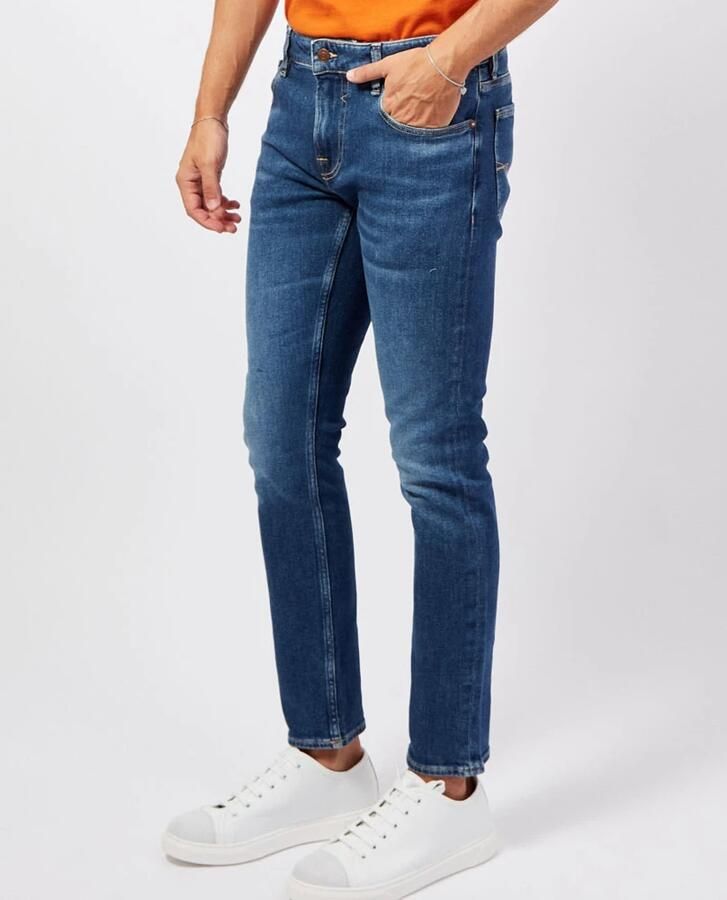 Guess Blauwe Skinny Jeans met Gewassen Effect Blue Heren - Foto 6
