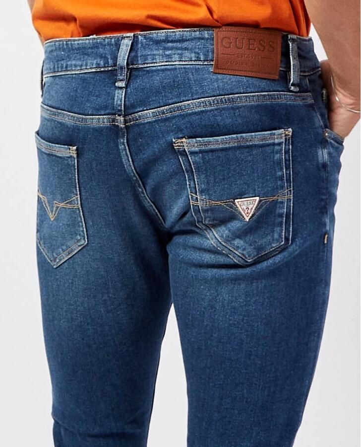 Guess Blauwe Skinny Jeans met Gewassen Effect Blue Heren - Foto 2