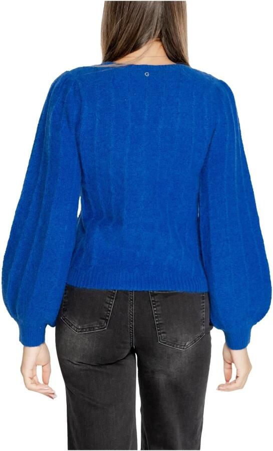 Guess Gestructureerde Gebreide Trui Herfst Winter Collectie Blue Dames - Foto 4