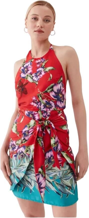 Guess Bloemen slimfit rugloze jurk Multicolor Dames - Foto 4