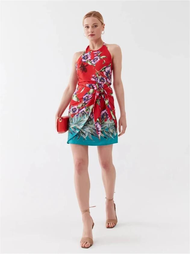 Guess Bloemen slimfit rugloze jurk Multicolor Dames - Foto 2