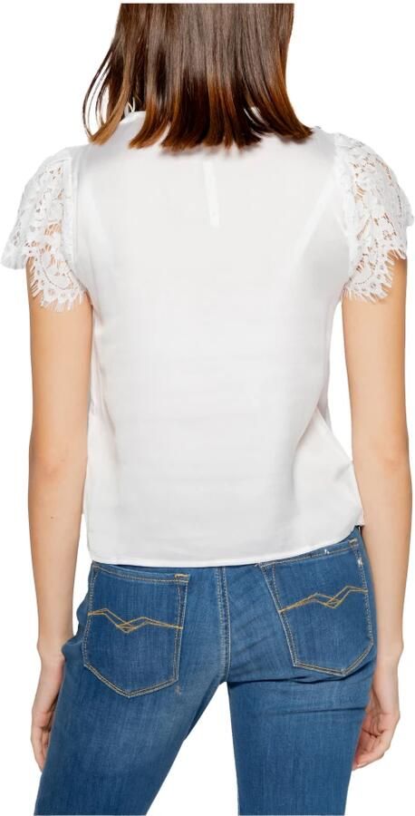 Guess Witte gebreide top met knoopsluiting White Dames