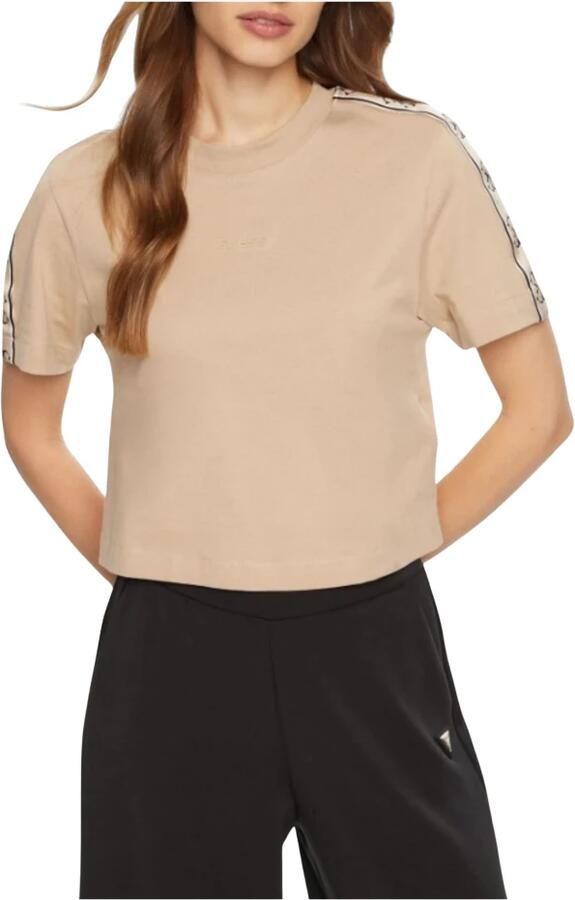 Guess Britney Crop Tee in Beige Katoen Beige Dames - Foto 3