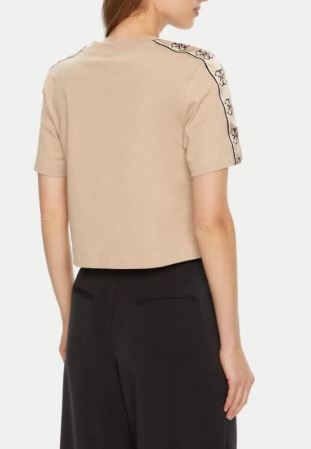 Guess Britney Crop Tee in Beige Katoen Beige Dames - Foto 2