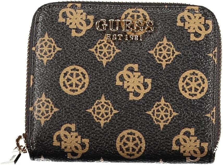 Guess Bruine Polyethyleen Portemonnee met Rits en Logo Brown Dames - Foto 3