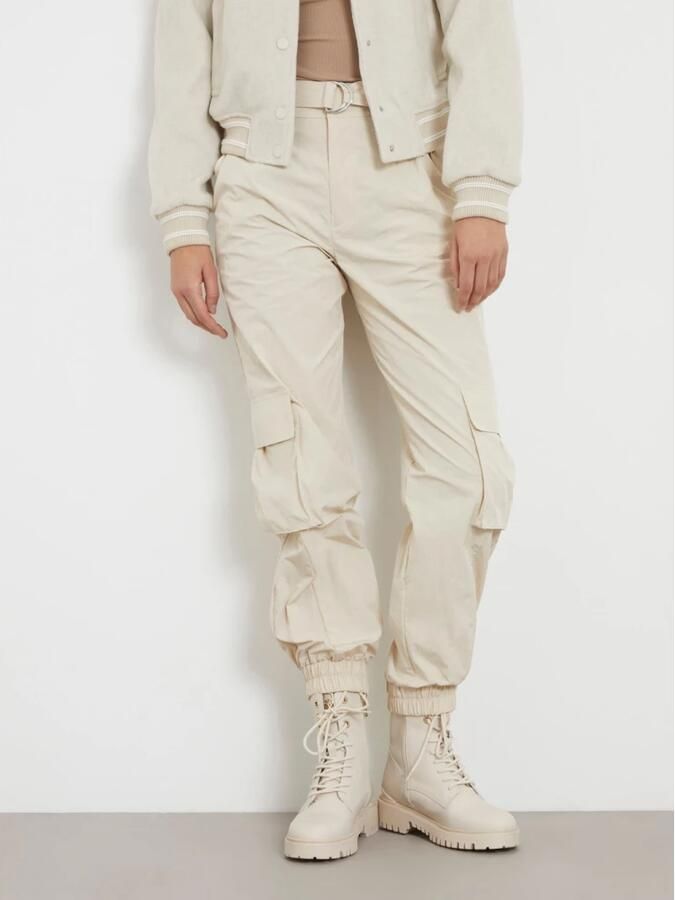 Guess Cargo Broek Beige Synthetisch Vrouwen Beige Dames