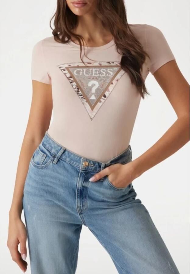 Guess Korte Mouw T-shirt Lente Zomer Collectie Pink Dames - Foto 2