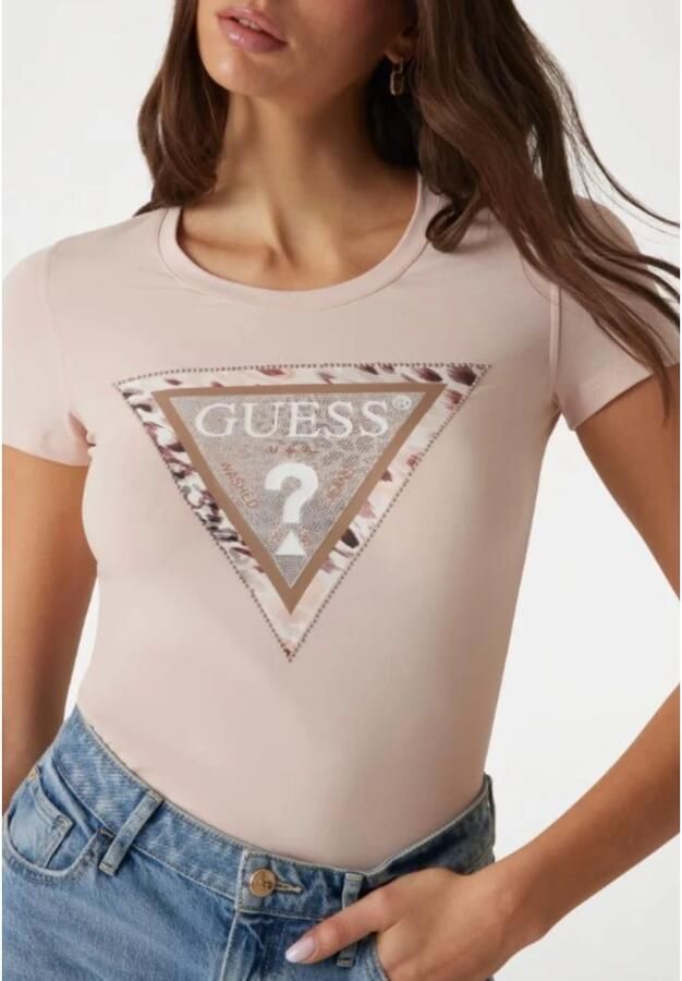 Guess Korte Mouw T-shirt Lente Zomer Collectie Pink Dames