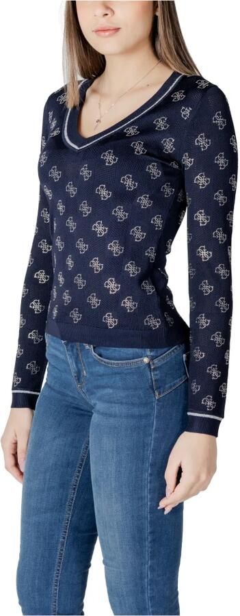 Guess Chique V-hals Gebreide Trui in Blauw Blue Dames - Foto 6