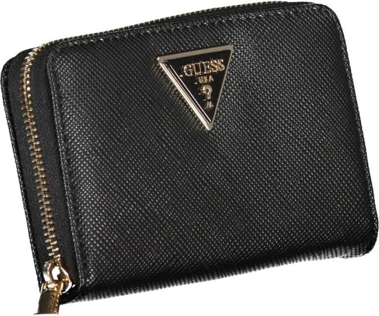 Guess Zwarte Polyethyleen Portemonnee met Meerdere Compartimenten Black Dames