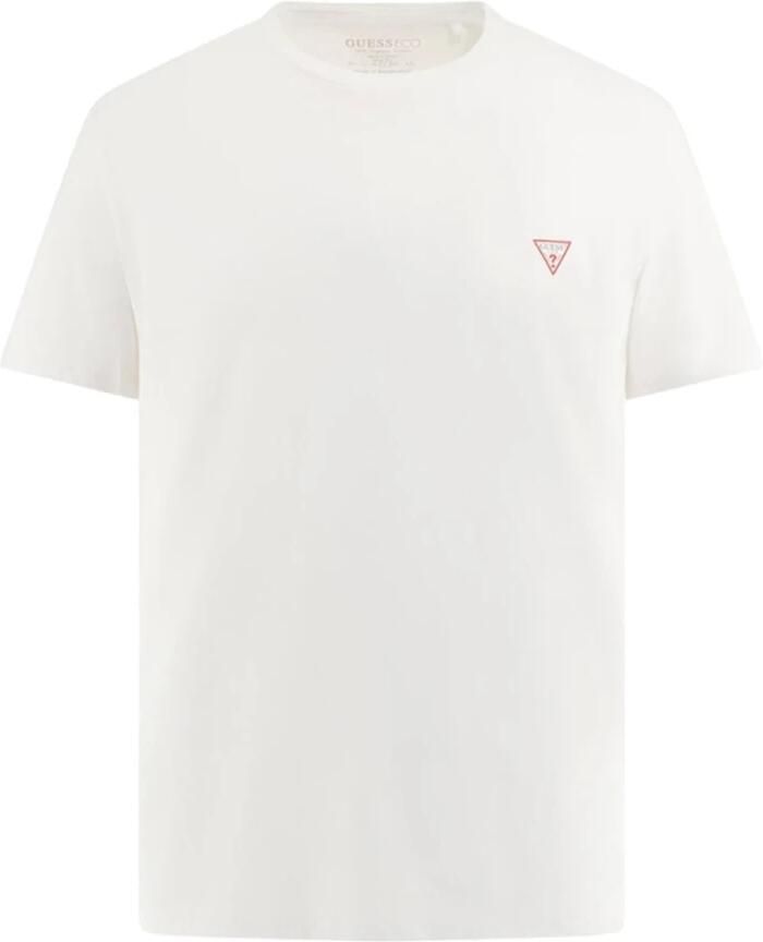 Guess Basis Katoenen T-Shirt Wit White Heren