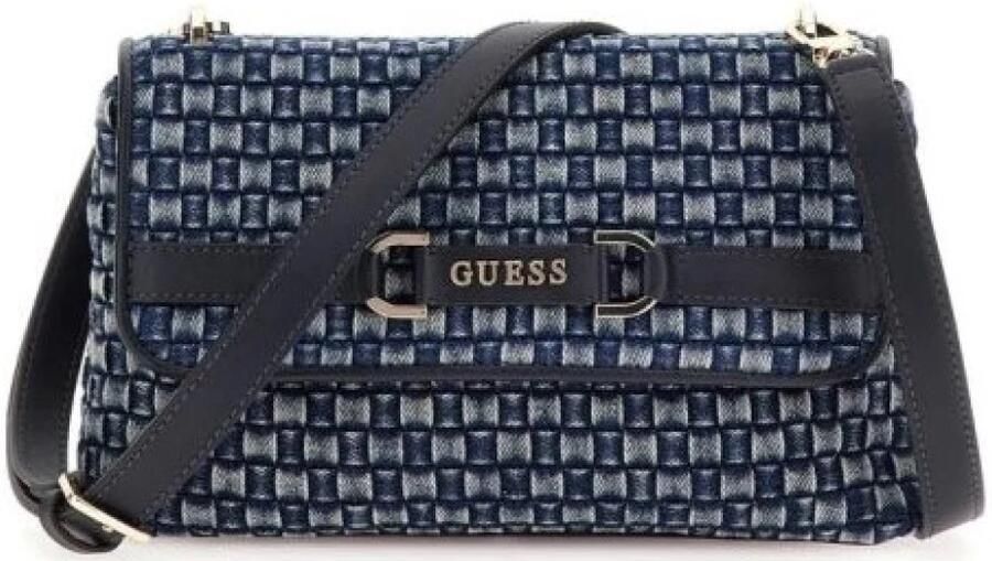 GUESS Dames Schoudertassen Majka Crossbody Flap Blauw