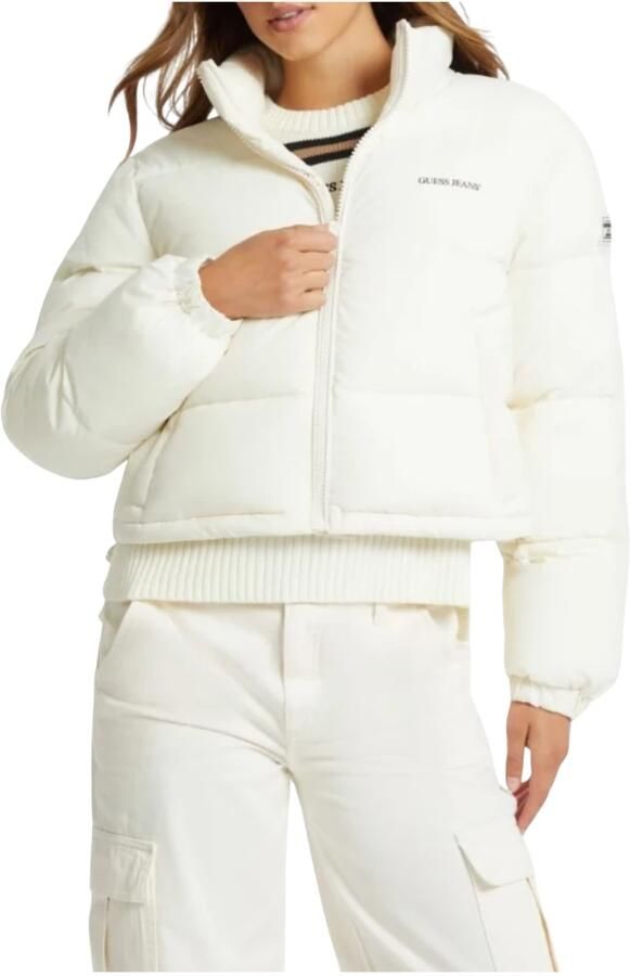 Guess Jeans Kort gewatteerd jack met labelprint - Foto 3