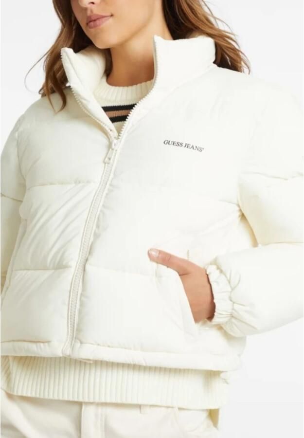 Guess Jeans Kort gewatteerd jack met labelprint