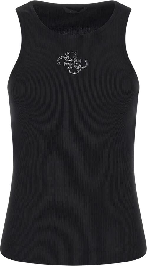 GUESS Dames Tops & T-shirts Sl Round Neck Gwendalina Top Zwart - Foto 4