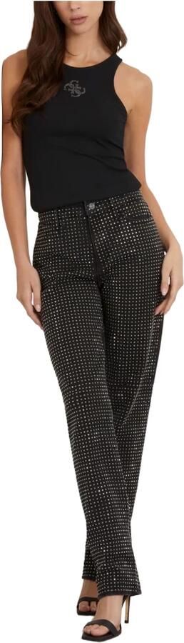 GUESS Dames Tops & T-shirts Sl Round Neck Gwendalina Top Zwart - Foto 3