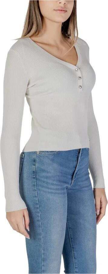 Guess V-hals Gebreide Trui met Borduurwerk White Dames - Foto 4