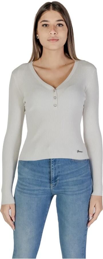 Guess V-hals Gebreide Trui met Borduurwerk White Dames - Foto 3