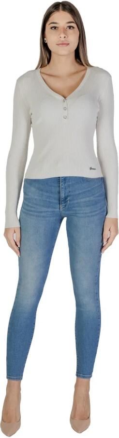 Guess V-hals Gebreide Trui met Borduurwerk White Dames - Foto 7