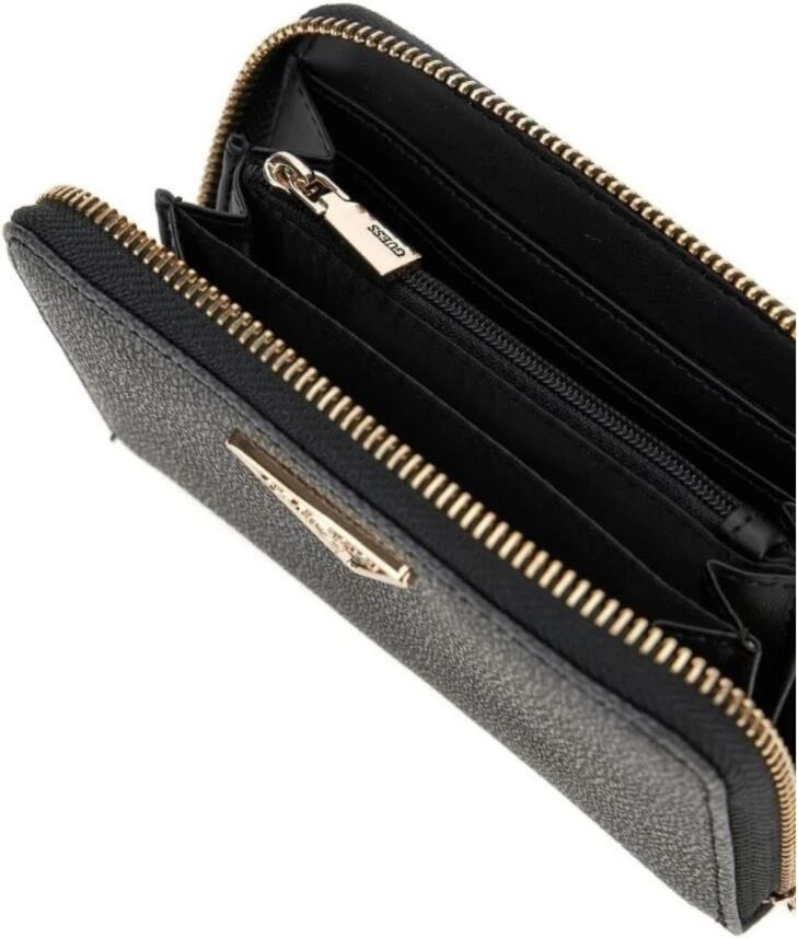 Guess Zwarte Portemonnee met Rits en Kaartsleuven Black Dames