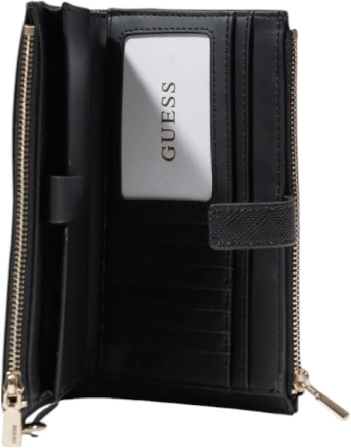 Guess Stijlvolle portemonnee met rits en vakken Black Dames