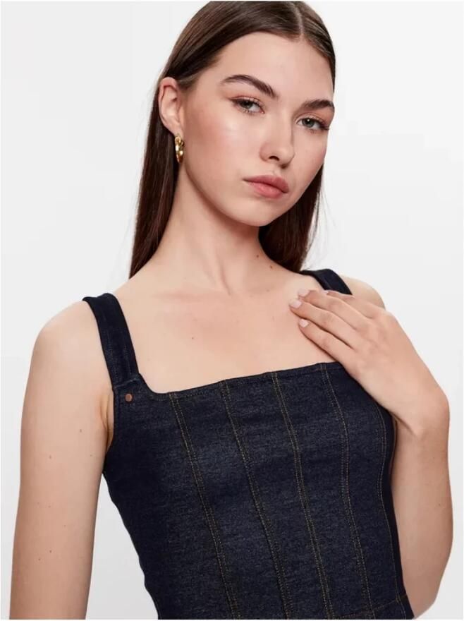 Guess Denim Korset Top Blauw Blue Dames - Foto 2