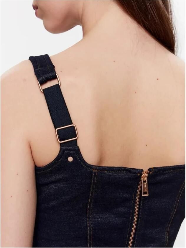 Guess Denim Korset Top Blauw Blue Dames - Foto 3