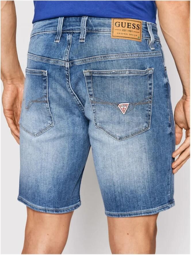 Guess Denim Shorts Lichtblauw Eco-Vriendelijk Blue Heren