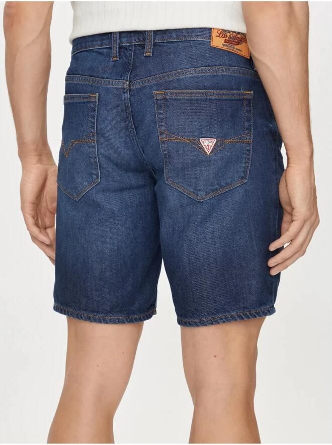 Guess Denim Slim Stretch Bermuda Shorts Blue Heren