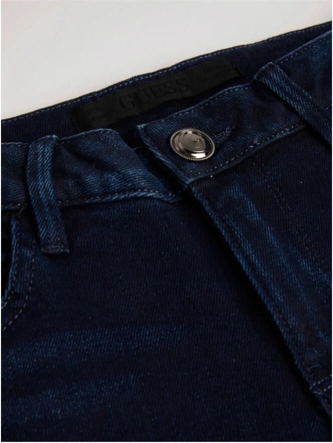 Guess Donker Denim Straight Leg Broek Blue Dames