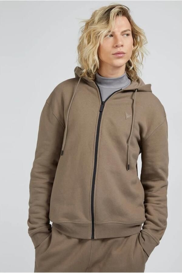 Guess Hooded sweatshirt with Sweatshirt Zip E22Gu63 U1Ya03K9V31 Groen Heren