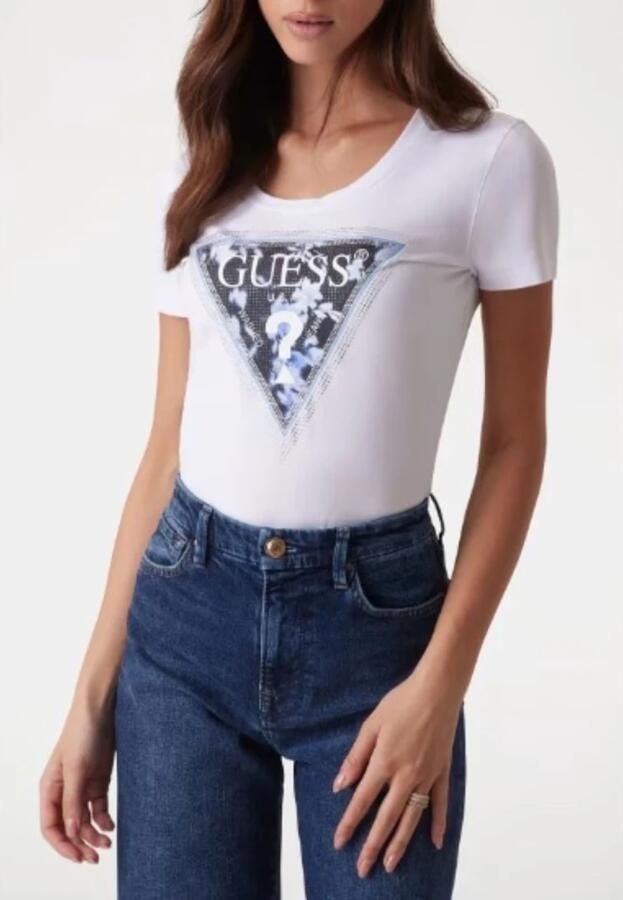 Guess T-shirt Korte Mouw SS CN TRIANGLE FLOWER W5RI00 J1314 - Foto 2